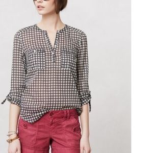 Holding Horses Tulipanes cotton print button down blouse